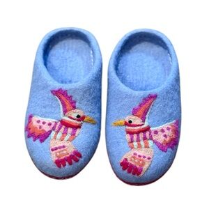 French Knot Wool Hummingbird Slippers